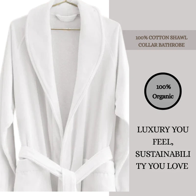 Classic Shawl Collar Egyptian Cotton Bathrobe - 500GSM