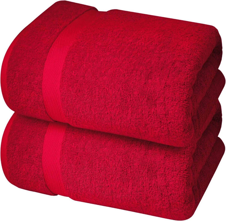 XL Bath Sheet - Pack of 2 (90x180cm) | 500GSM Cotton