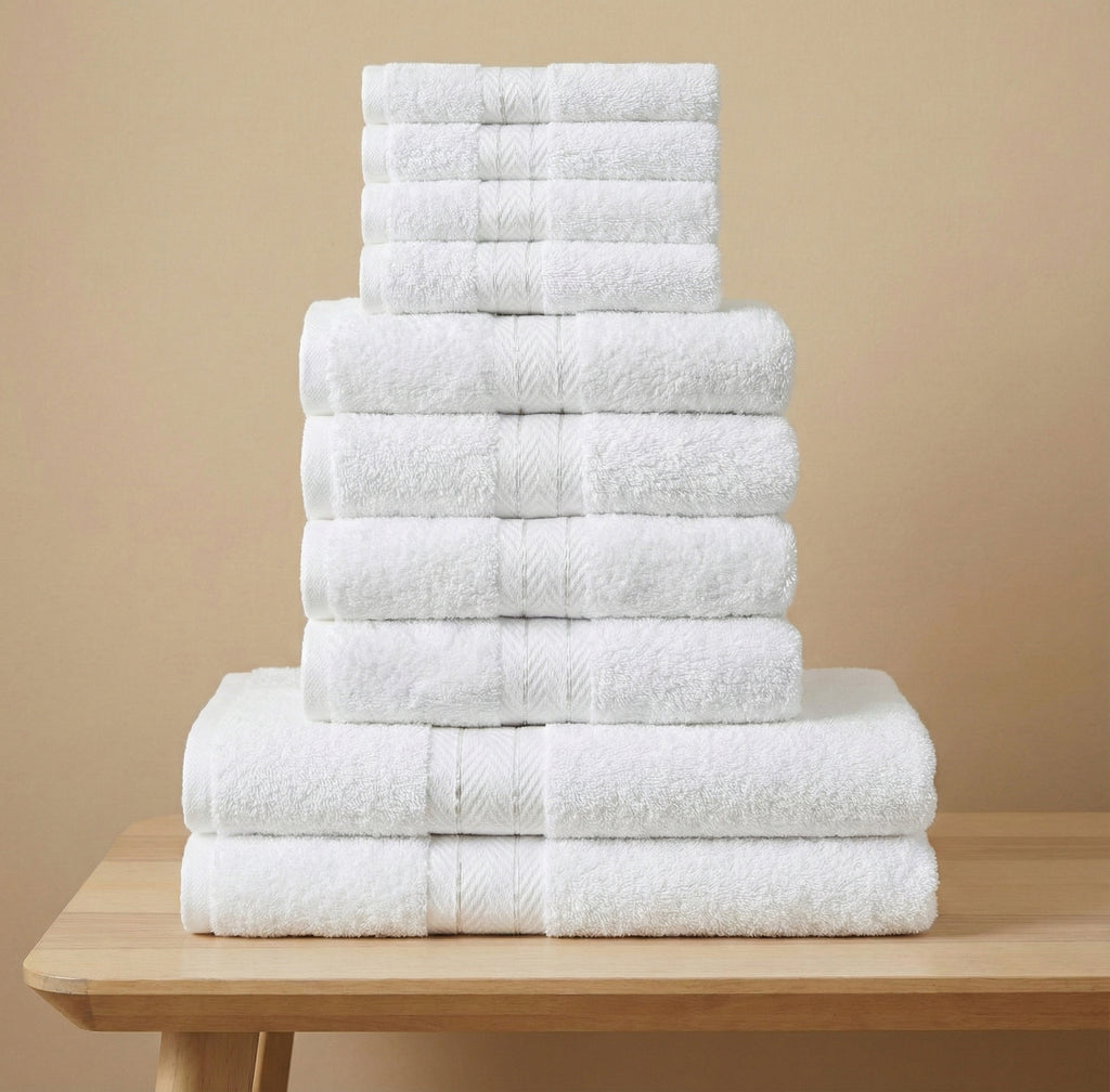 Classic White Cotton Tea Towels - Pack of 12 (120GSM)