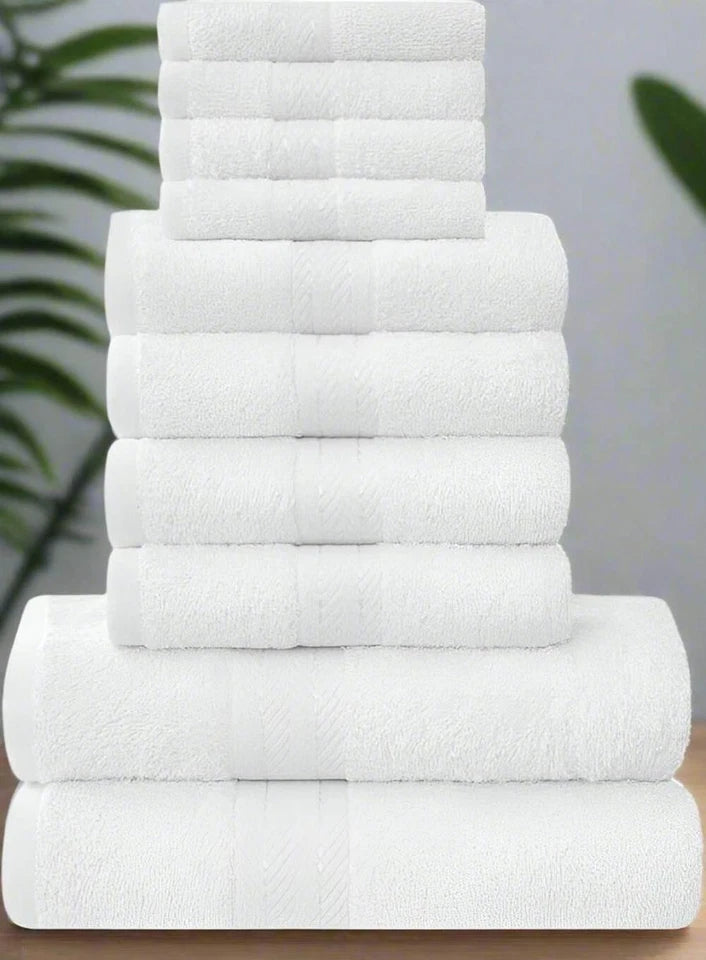 Classic White Cotton Tea Towels - Pack of 12 (120GSM)