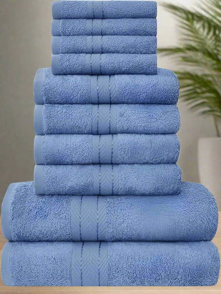 Luxury 10-Piece Towel Bale Set - 500GSM Cotton (2 Bath, 4 Hand, 4 Face)