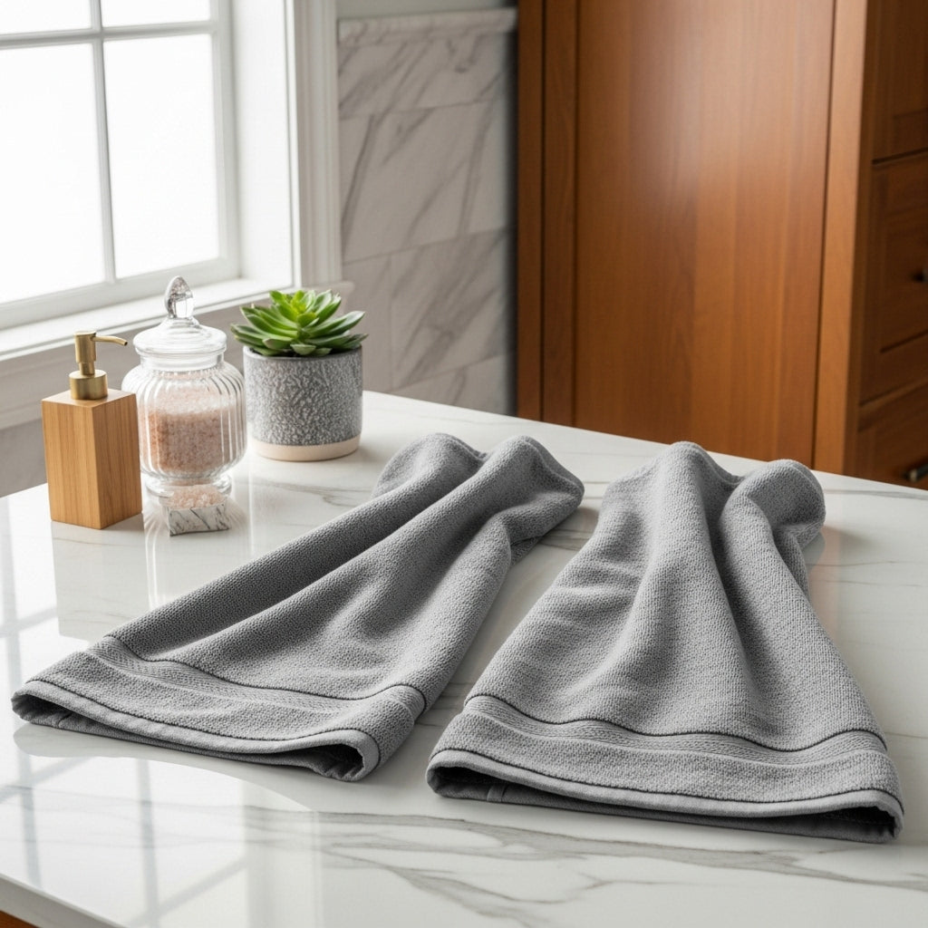 Pack of 2 Soft & Absorbent Hand Towels | MicrofiCotton Quick-Dry Bathroom Towels