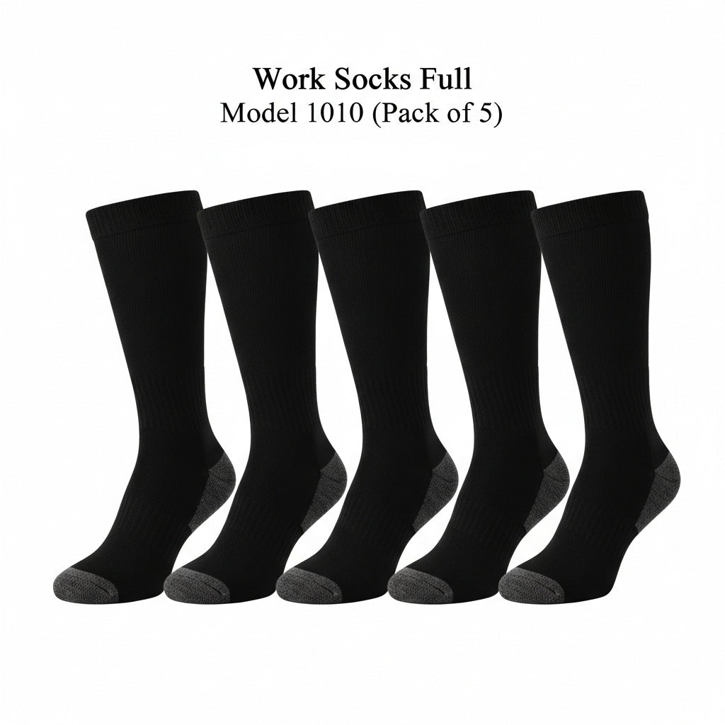 Heavy Duty Work Socks - Pack of 5 (Model 1010)