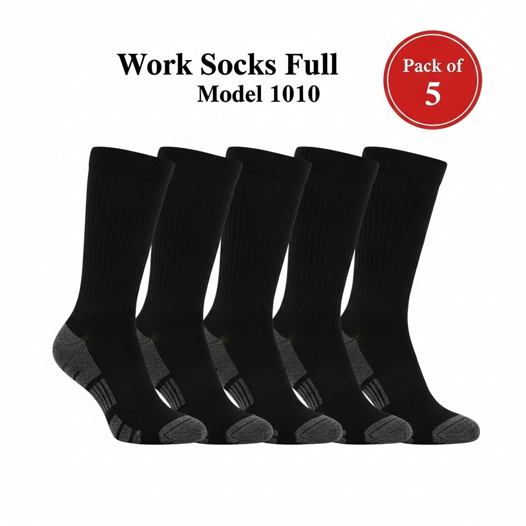 Heavy Duty Work Socks - Pack of 5 (Model 1010)